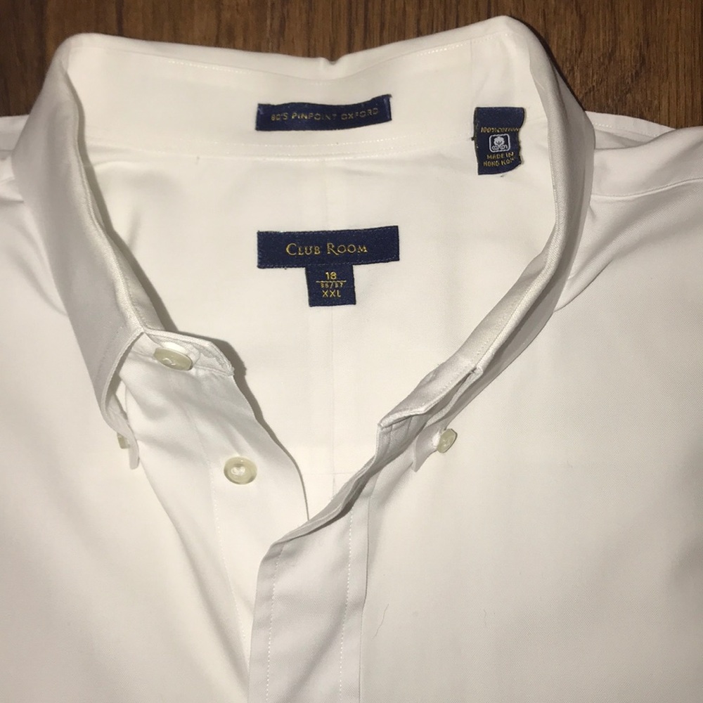 Club Room Button Down Pinpoint Oxford Dress Shirt - Picture 2 of 4